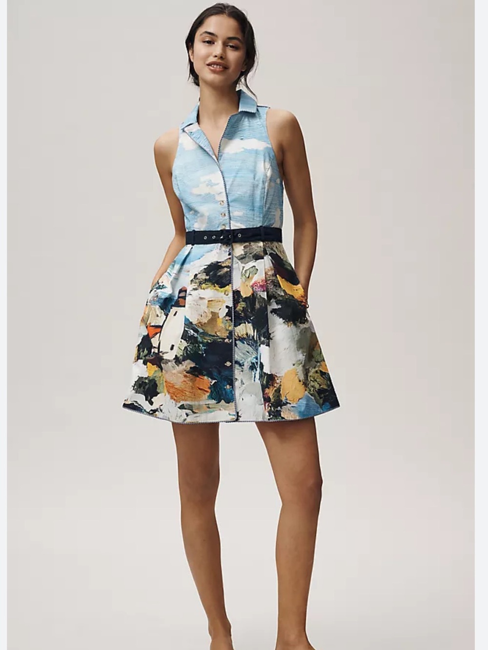 Maeve Collared Fit and Flare A-Line Dress